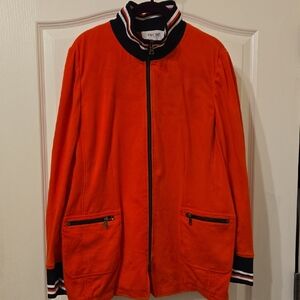 Per Se By Carlisle Red Zip Up Jacket